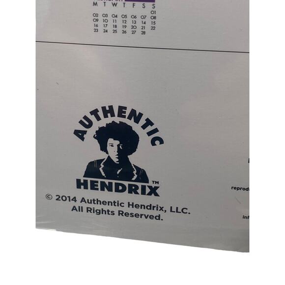 Authentic Jimi Hendrix Wall Calendar 2015 New Sealed Collectors Item Memorabilia - Picture 3 of 7